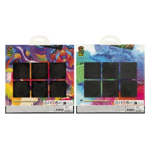 Grafix - képkarcoló 6 db 19,5x19,5cm, 2 féle