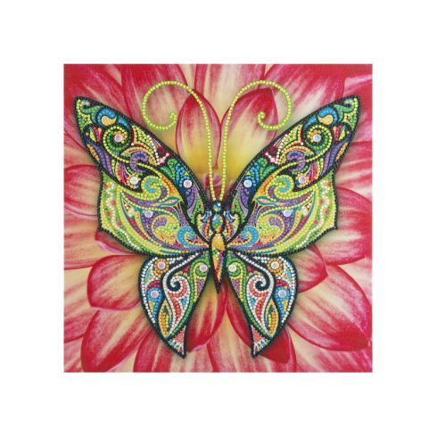 Grafix - Gyémánt festmés vászonra Pillangó 30 x 30 cm