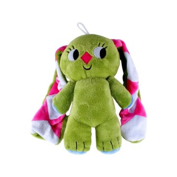 Kockásfülû nyúl álló plüssfigura - 23 cm