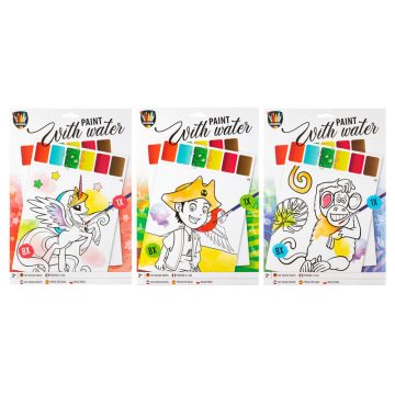 Fess vízzel, 8 lap, A4 méret, ecsettel, 3 féle