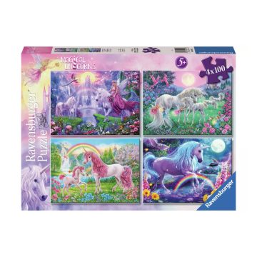 Puzzle 4x100 db - Unikornisok