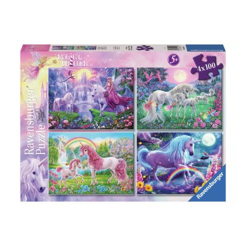 Puzzle 4x100 db - Unikornisok