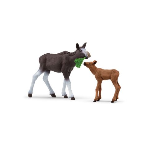 Schleich jávorszarvas borjúval