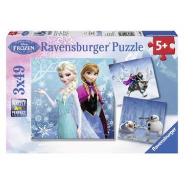 Ravensburger - Jégvarázs jeges kaland 3x49 darabos puzzle