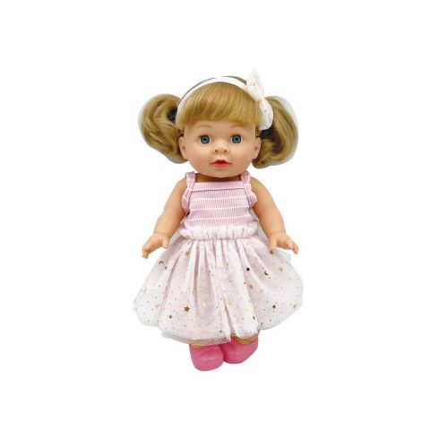 Lány baba cumisüveggel 30cm
