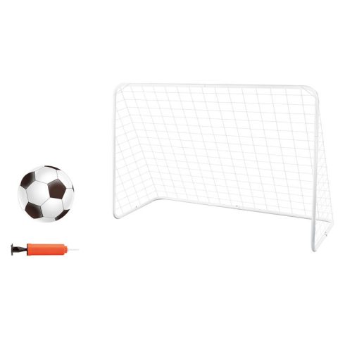 Fém futballkapu 16 cm-es labdával és pumpával