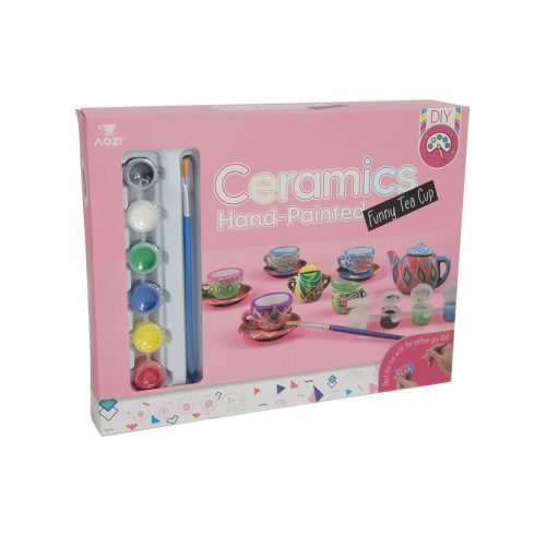 Csináld magad! Festhetõ porcelán teáskészlet, 15 db-os