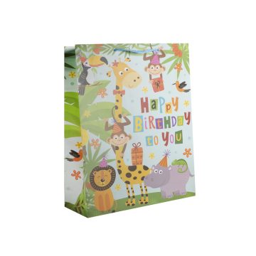 Papírtasak szülinapos állatos 18*23 cm