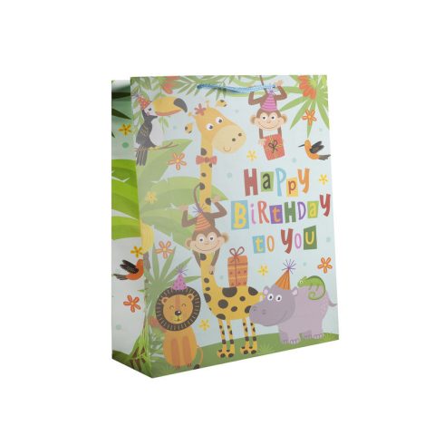 Papírtasak szülinapos állatos 18*23 cm