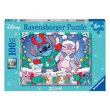 Puzzle 100 db - Stitch karácsonya