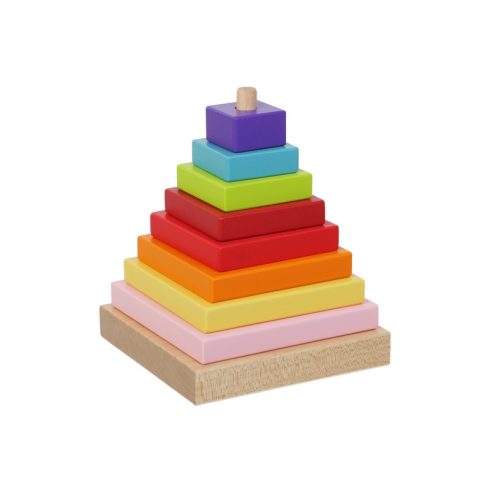 Cubika Piramis 9 darabos fa építõjáték