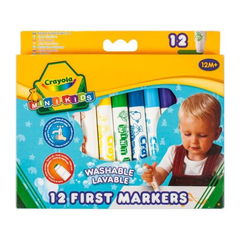 Crayola: Mini Kids tompa hegyû filctoll 12 darabos készlet