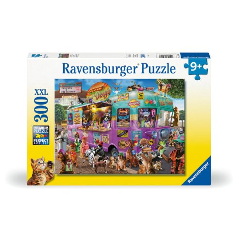Puzzle 300 db - Hot-dog árus kutyusok