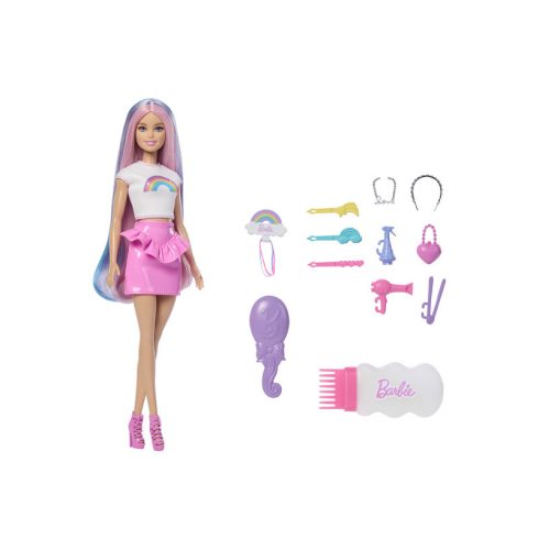 Barbie tündöklõ szivárványhaj baba