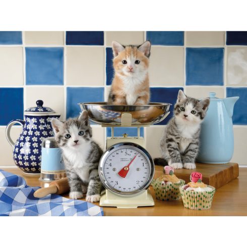 Puzzle 1500 db - Kismacskák a konyhában