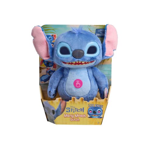 Stitch plüss LCD szemekkel, hanggal 28 cm,