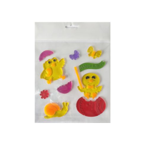 Ablakzselé csibék és csiga 20x25 cm