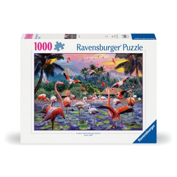 Puzzle 1000 db - Rózsaszín flamingók