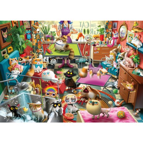Puzzle 1000 db - Macskaápoló