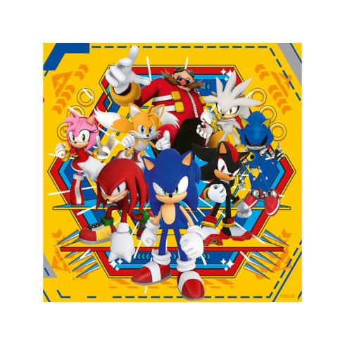 Puzzle 3x49 db - Sonic, a sündisznó