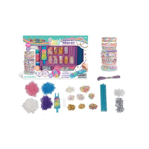 Rainbow Loom, gumikarkötõkészítõ gyöngyökkel, megaszett