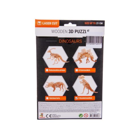 3D fa puzzle - dínók, 4 féle