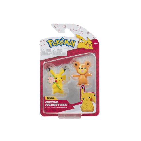 Pokémon 2 db-os figura csomag - Teddiursa és Valentin napi Pikachu