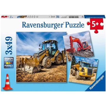 Ravensburger - Puzzle 3x49 db - Óriás munkagépek