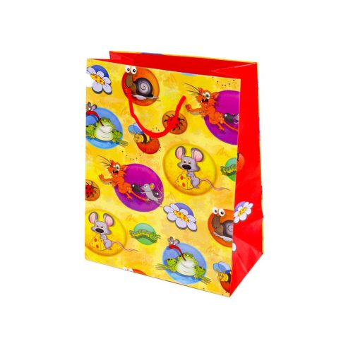 Papírtasak gyerekmintás vegyes ""M"" 18x23cm