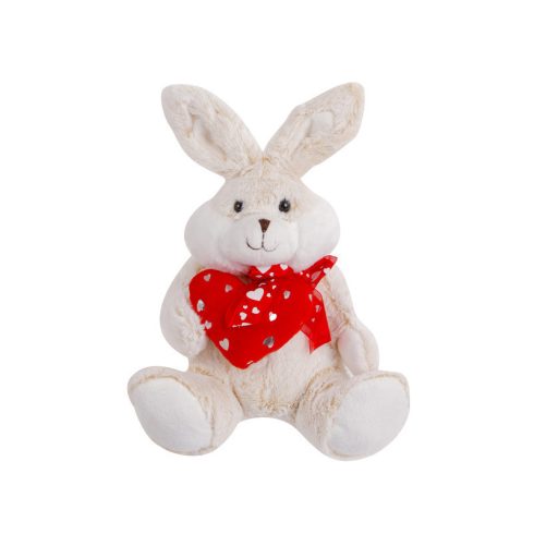 Plüss nyuszi szivecskével, 25 cm