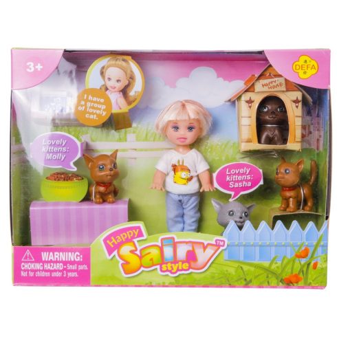 Sairy baba cicákkal - 11 cm, többféle