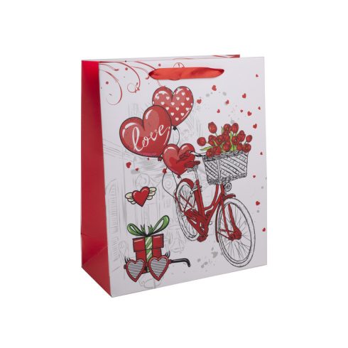 Papírtasak bicikli +rózsa +szív 18*23